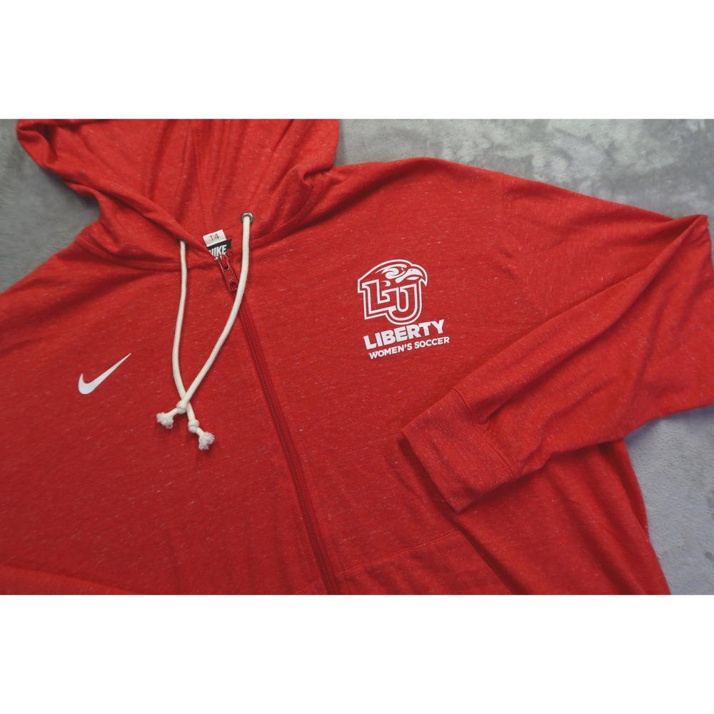 Nike Liberty University Flames Women's Soccer Full‎ Zip Thin Hoodie XL